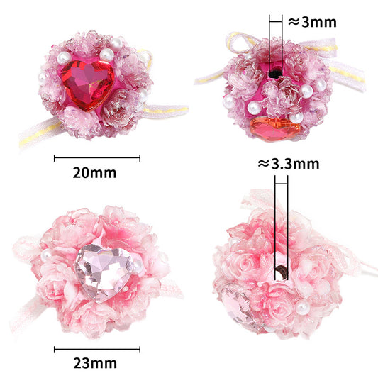 10 Pcs Resin Rose Flower Beads