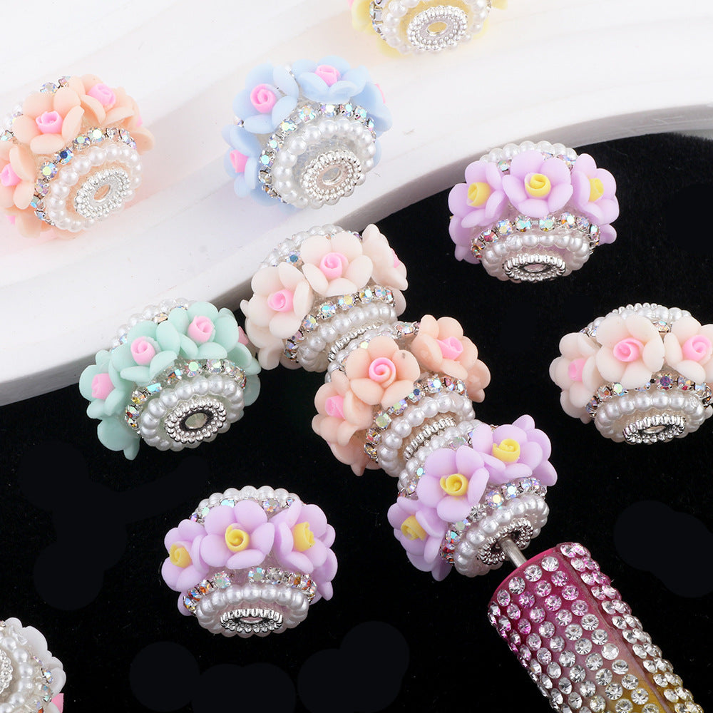 Flower Beads Flower Flat Beads Round Barrel Drill Balls