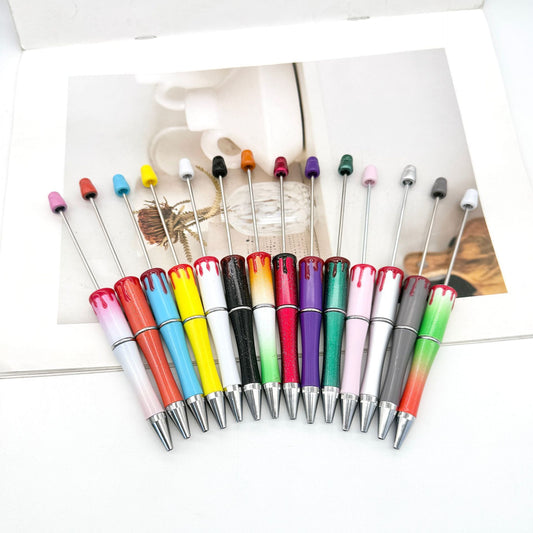 Blood Print Beaded Pen Fun Hand-painted Rotating Cute Pen