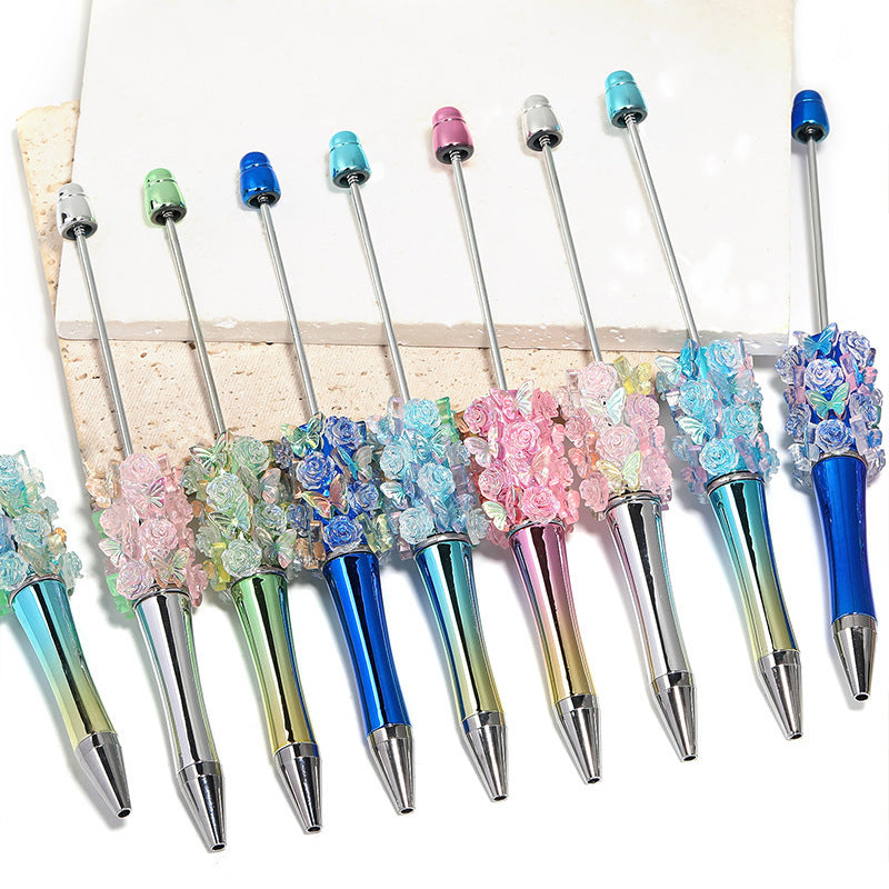 Flower Butterfly Beaded Pen