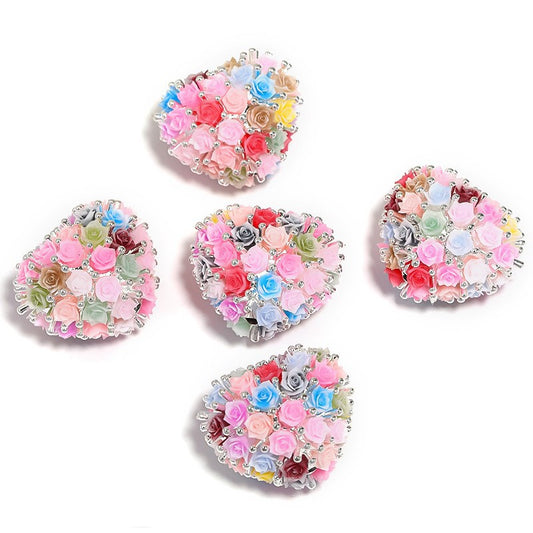 Acrylic Butterfly Beads Fashion Flower Round Beads Straight Hole Beads