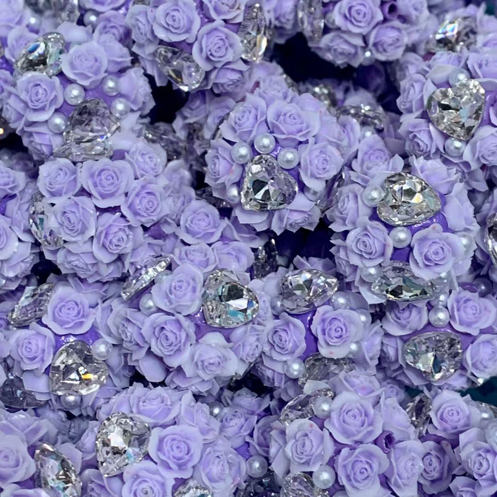 Luminous Four-sided Heart Zircon Rose Ball