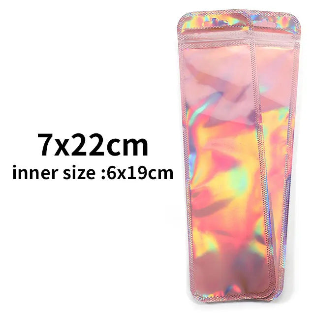 100 Pcs Resealable Large Ziplock Bags for Beadable Pens, Rose Pink Color with UV Finish