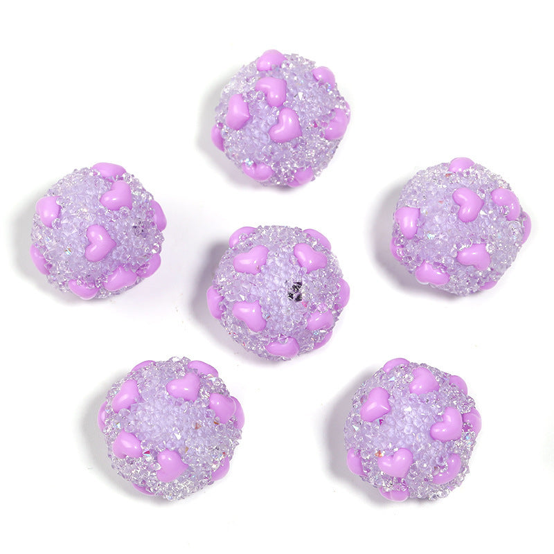 Sparkling Rhinestone Sugar Heart Full Diamond Beads