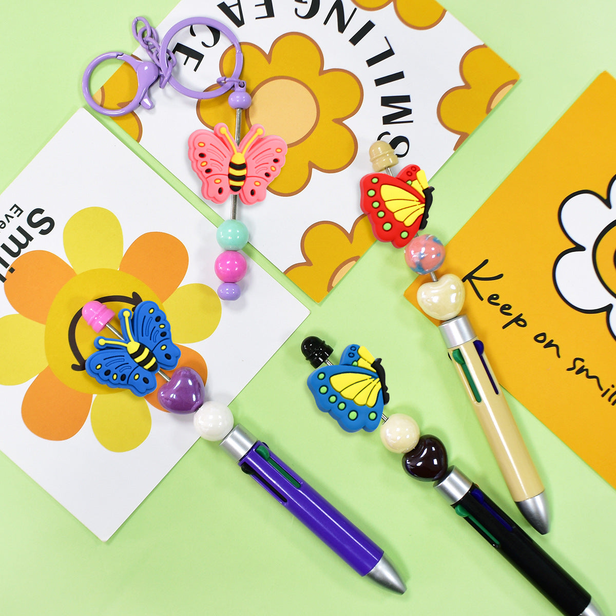 Colorful Cartoon Butterfly Series Silicone Focus Beads Silicone Focus Beads