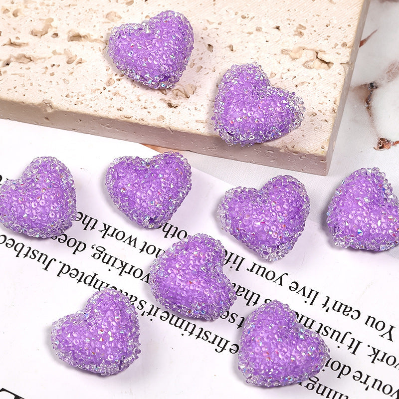 Colorful Rhinestone Soft Sugar Heart Drill Ball