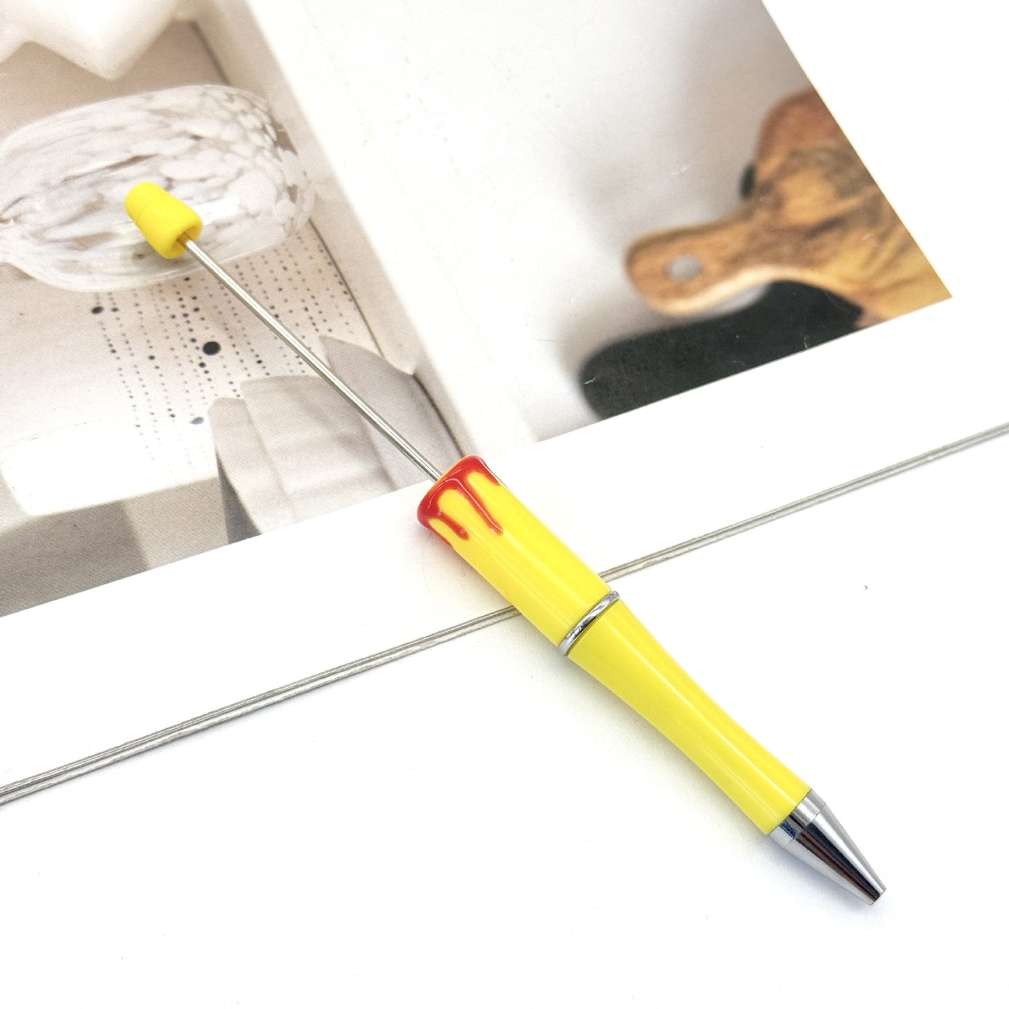 Blood Print Beaded Pen Fun Hand-painted Rotating Cute Pen