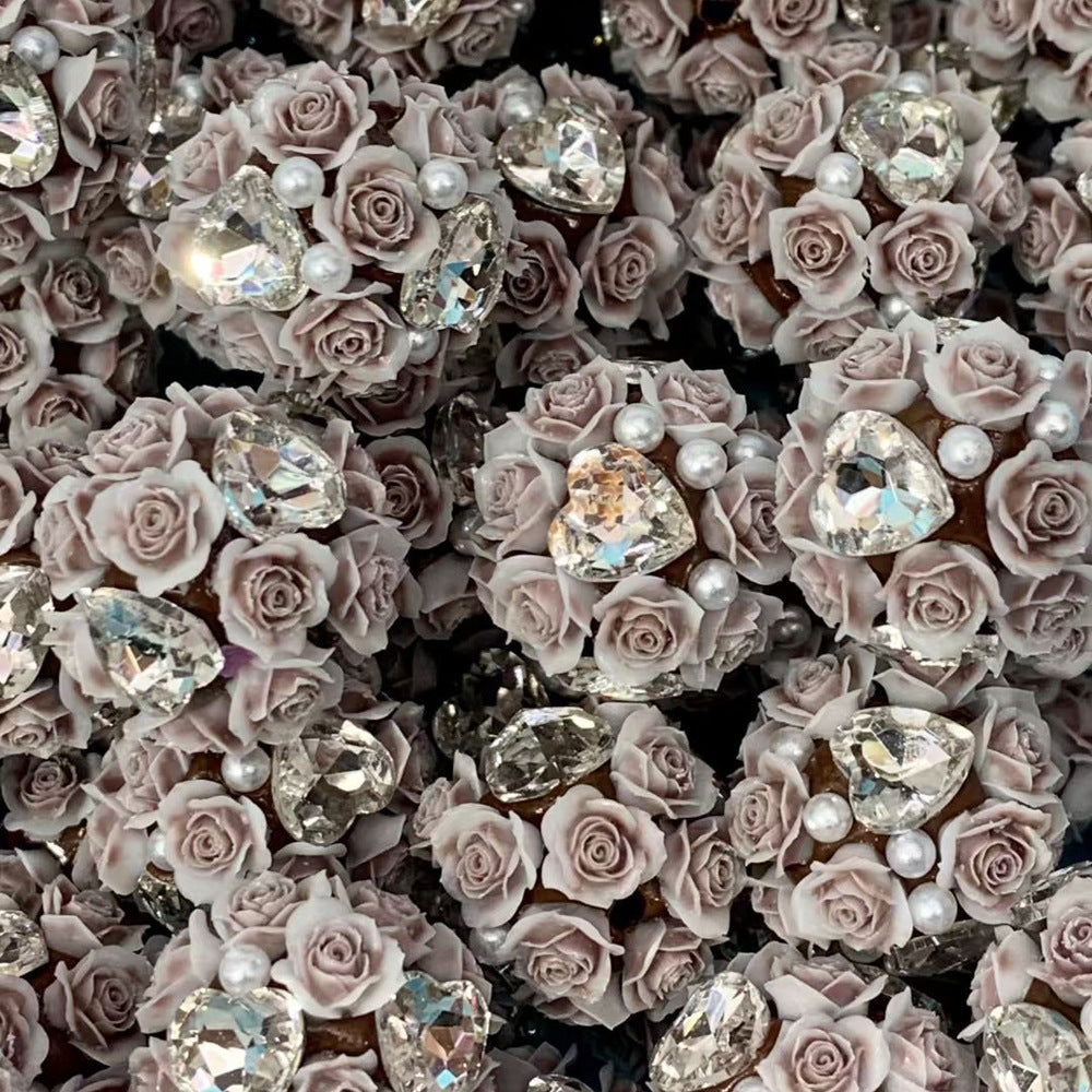 Luminous Four-sided Heart Zircon Rose Ball