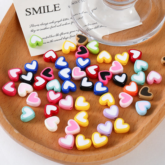 Heart-shaped Acrylic Oil Drop Beads
