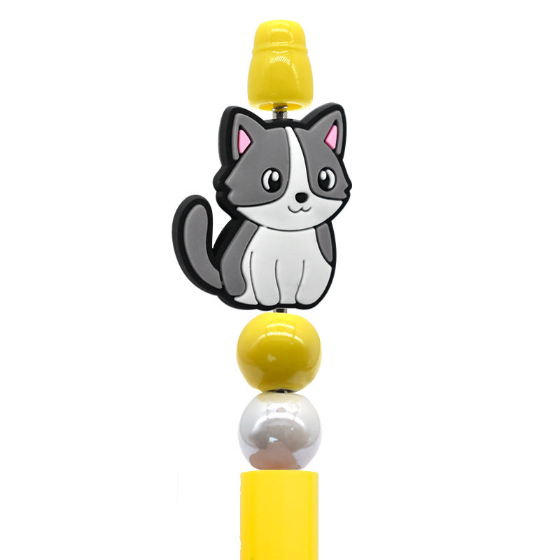 Cat Beaded Pen Silicone Focal Beads