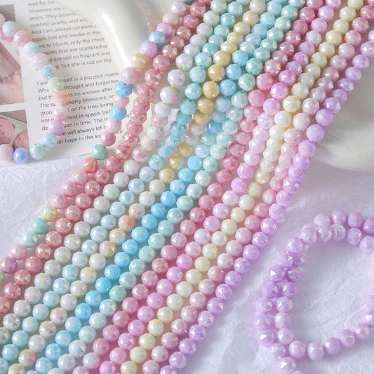 8mm Ice Cream Cut Mixed Color Wheel Beads Faceted Beads