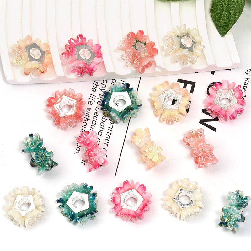 Resin Flower Spacers Beads