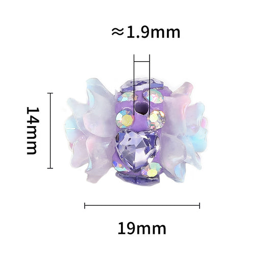 Double-Sided Resin Camellia Clay Beads Heart Rhinestone Rose Flower Drill Ball