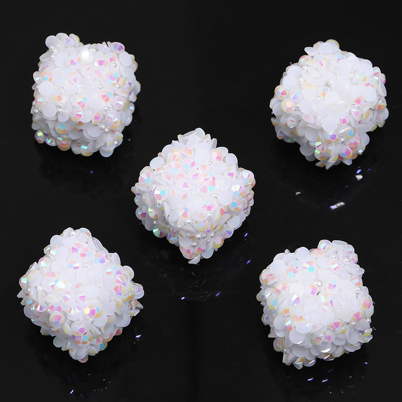Colorful Resin Drill Soft Sugar Square Through-hole Beads
