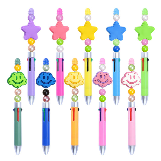 Cartoon Stars and Clouds Silicone Focus Beads