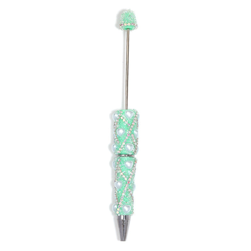 Heart Shape Pearl Full Diamond Beaded Pen