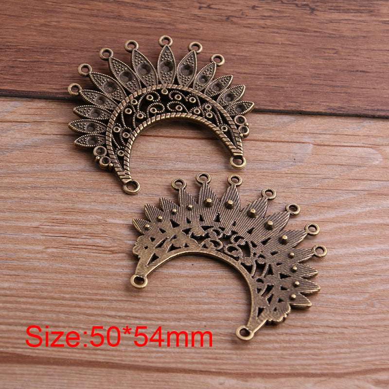 2 Colors 50*54mm DIY Alloy Jewelry Accessories Ethnic Style Accessories Multi-Hole Peacock Pendant