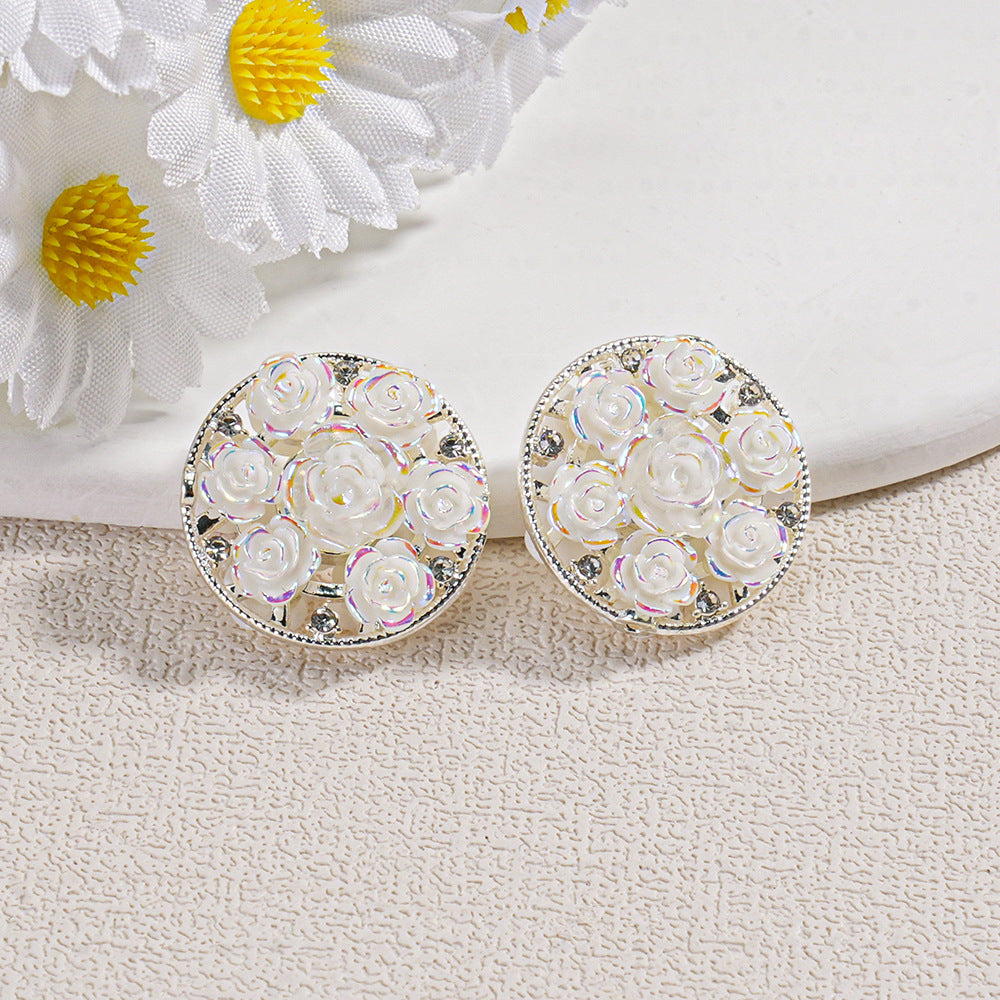 Round Double-Sided Resin Beads Gold and Silver Beads