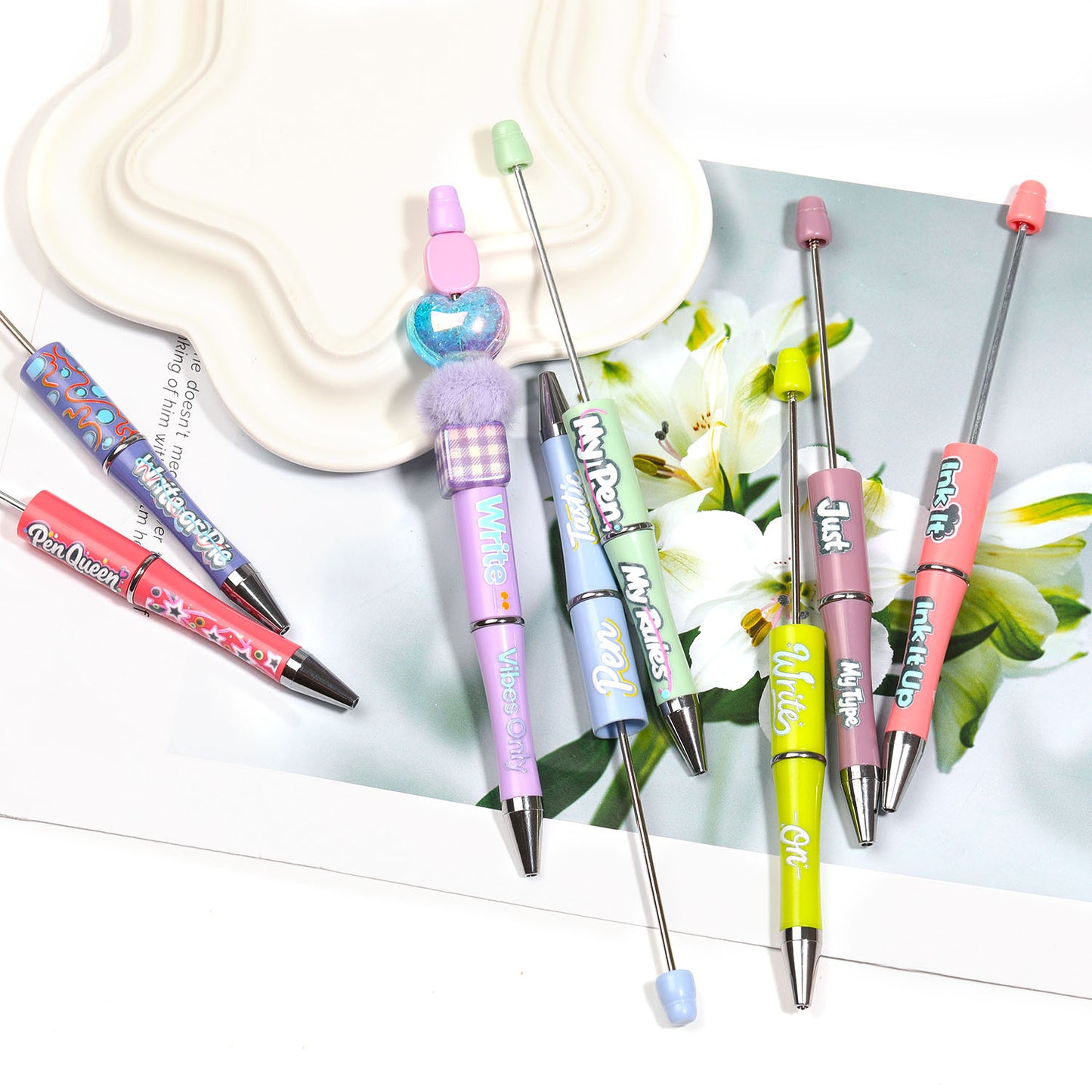 Italian Printing Beaded Pen