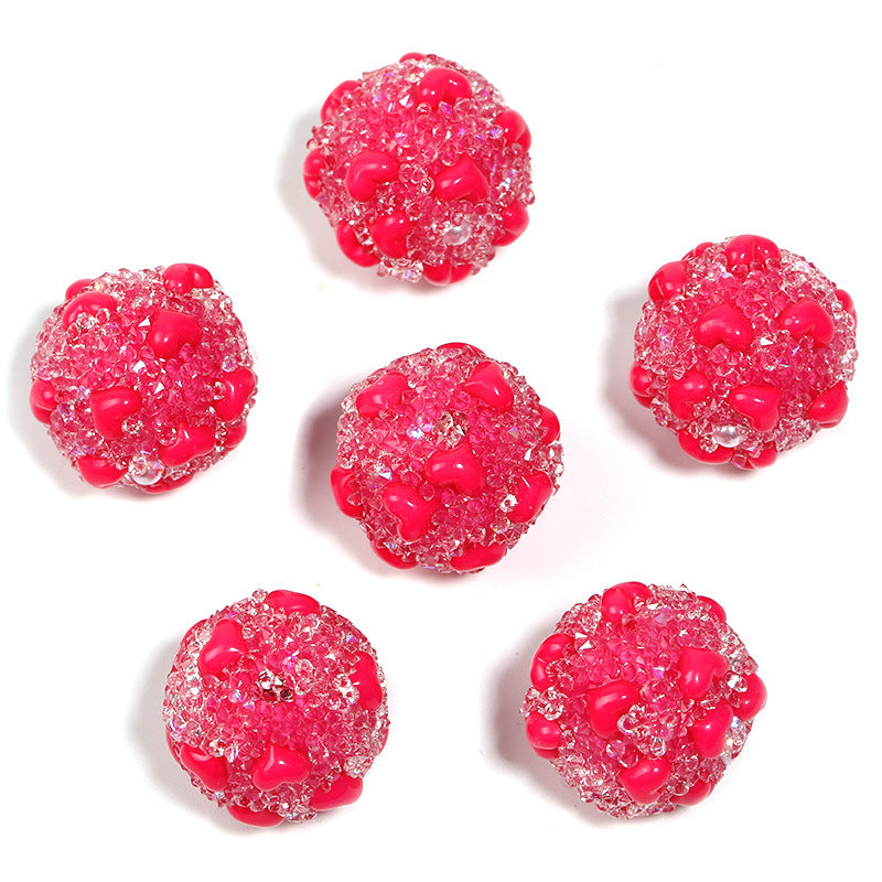 Sparkling Rhinestone Sugar Heart Full Diamond Beads