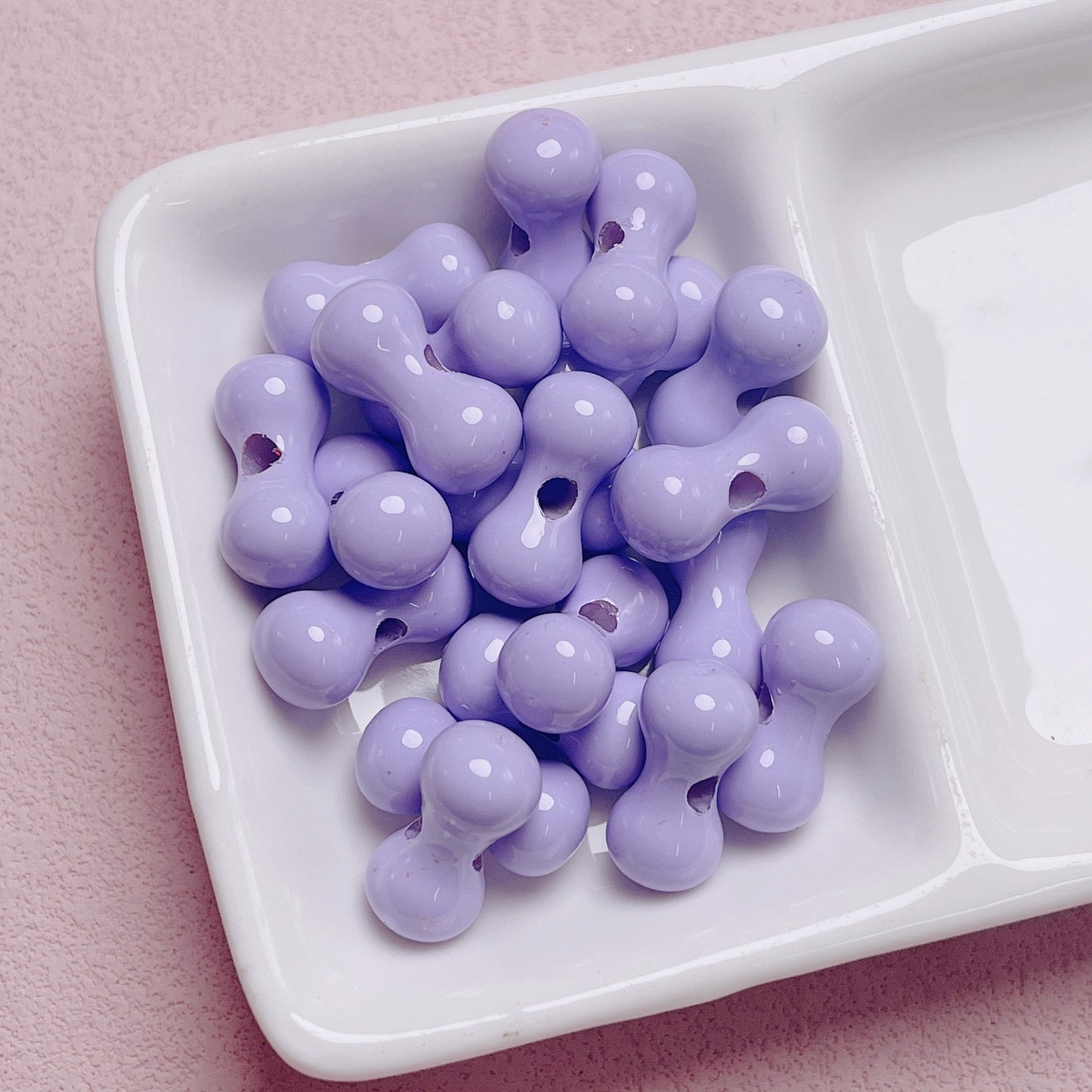 10 pcs Large Grain Acrylic Beads with Baked Paint