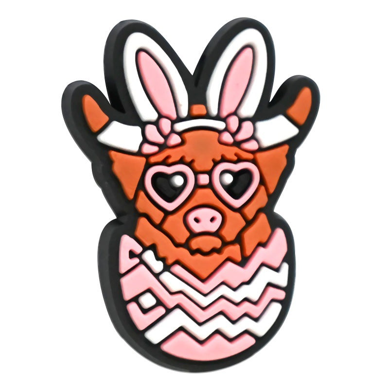 Cute Cartoon Easter Bunny Silicone Focal Beads