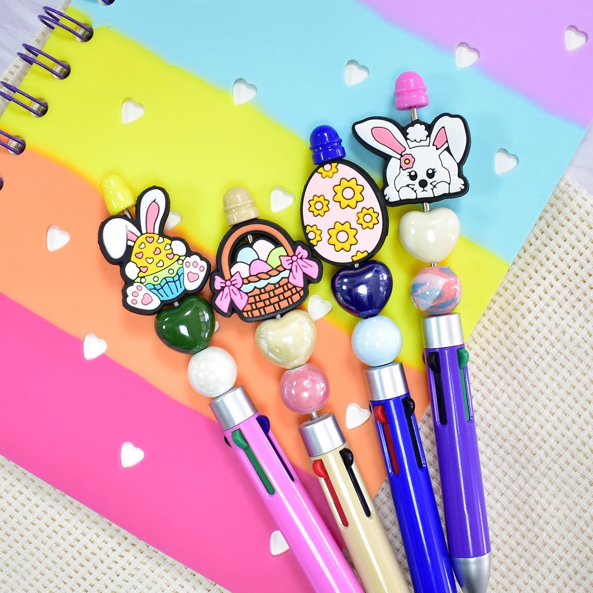 Cute Cartoon Easter Bunny Silicone Focal Beads