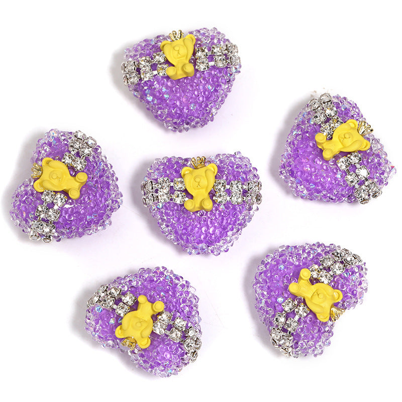 Crown Bear Heart Soft Sugar Beads