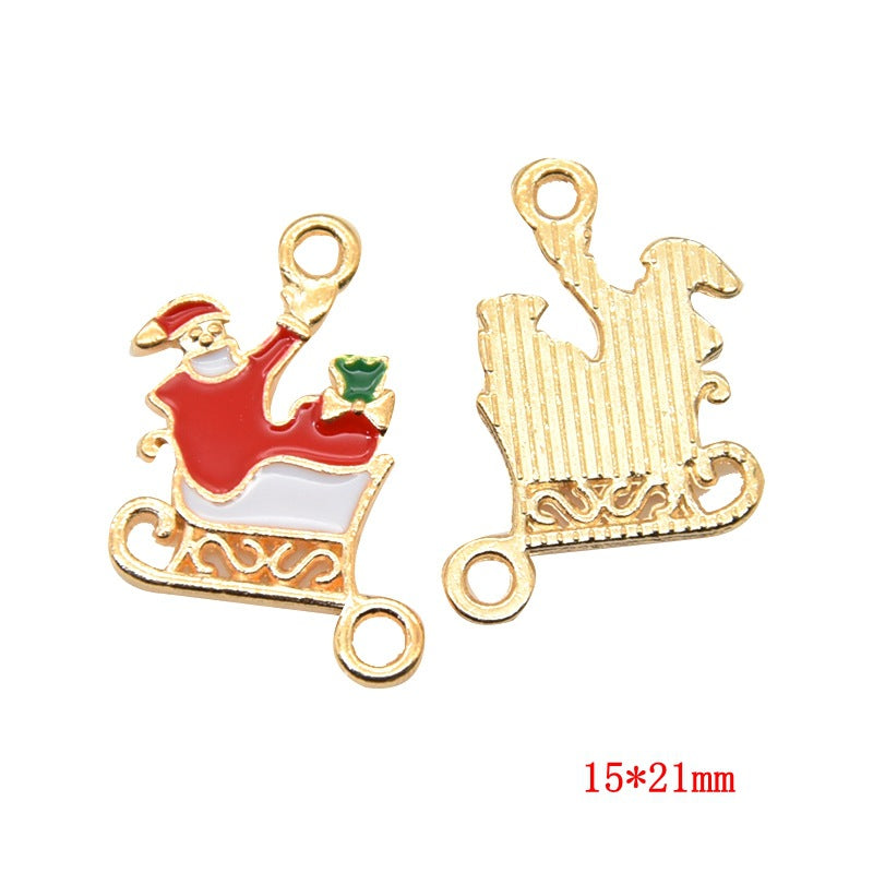 10 Pcs Christmas Series Alloy Hanging Ornaments
