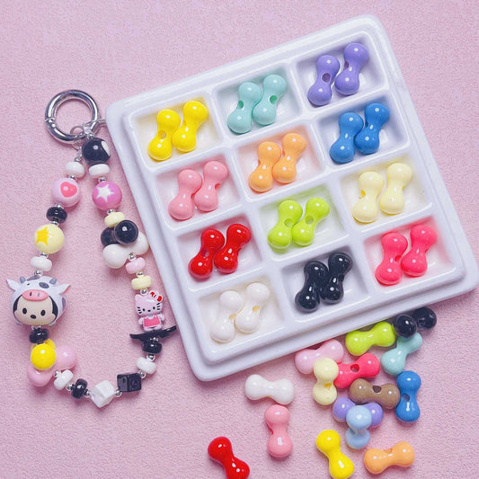 10 pcs Large Grain Acrylic Beads with Baked Paint