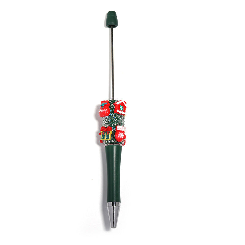 Christmas Flower Stringed Pearls Pen