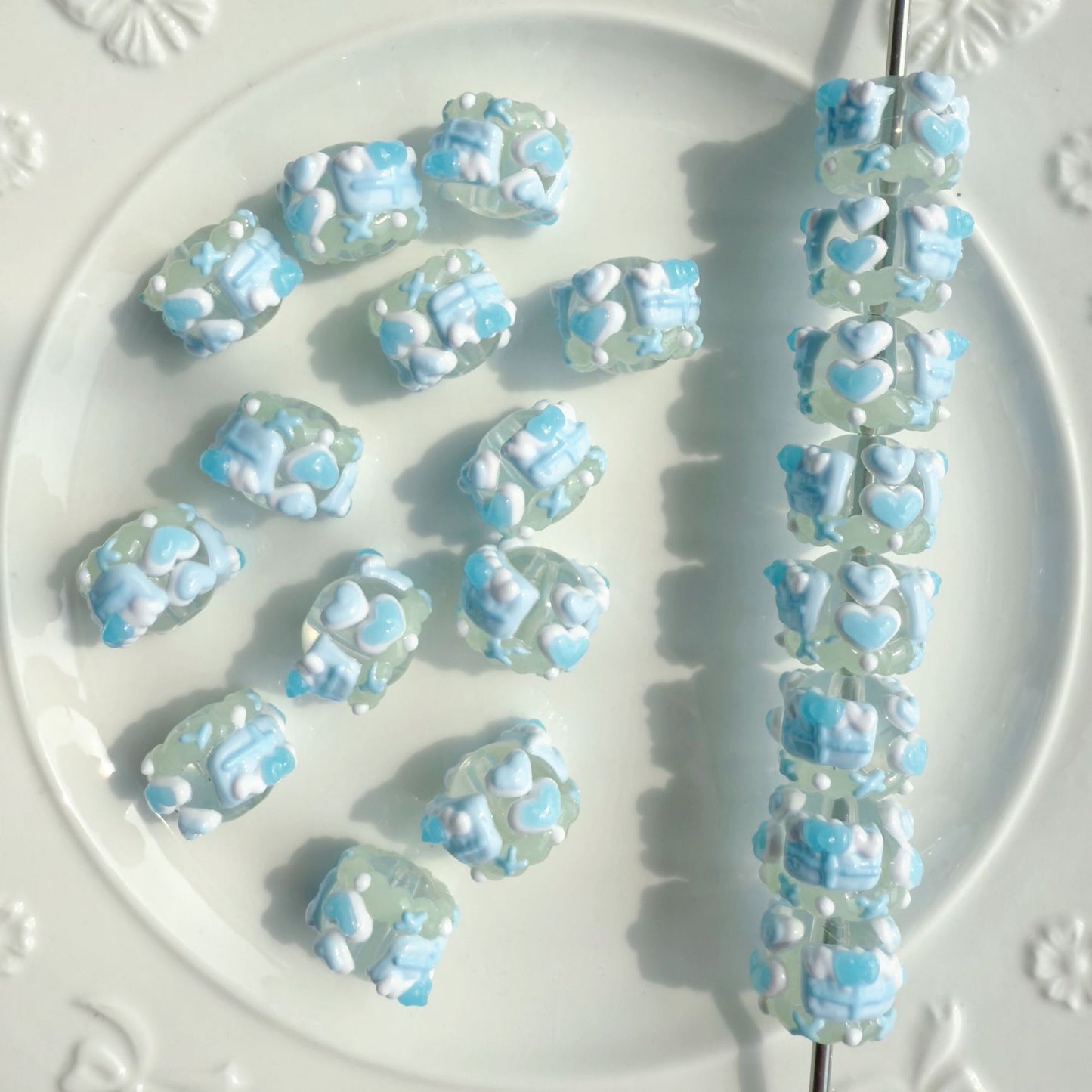 beadable beads Colorful acrylic luminous contact beads for DIY jewelry