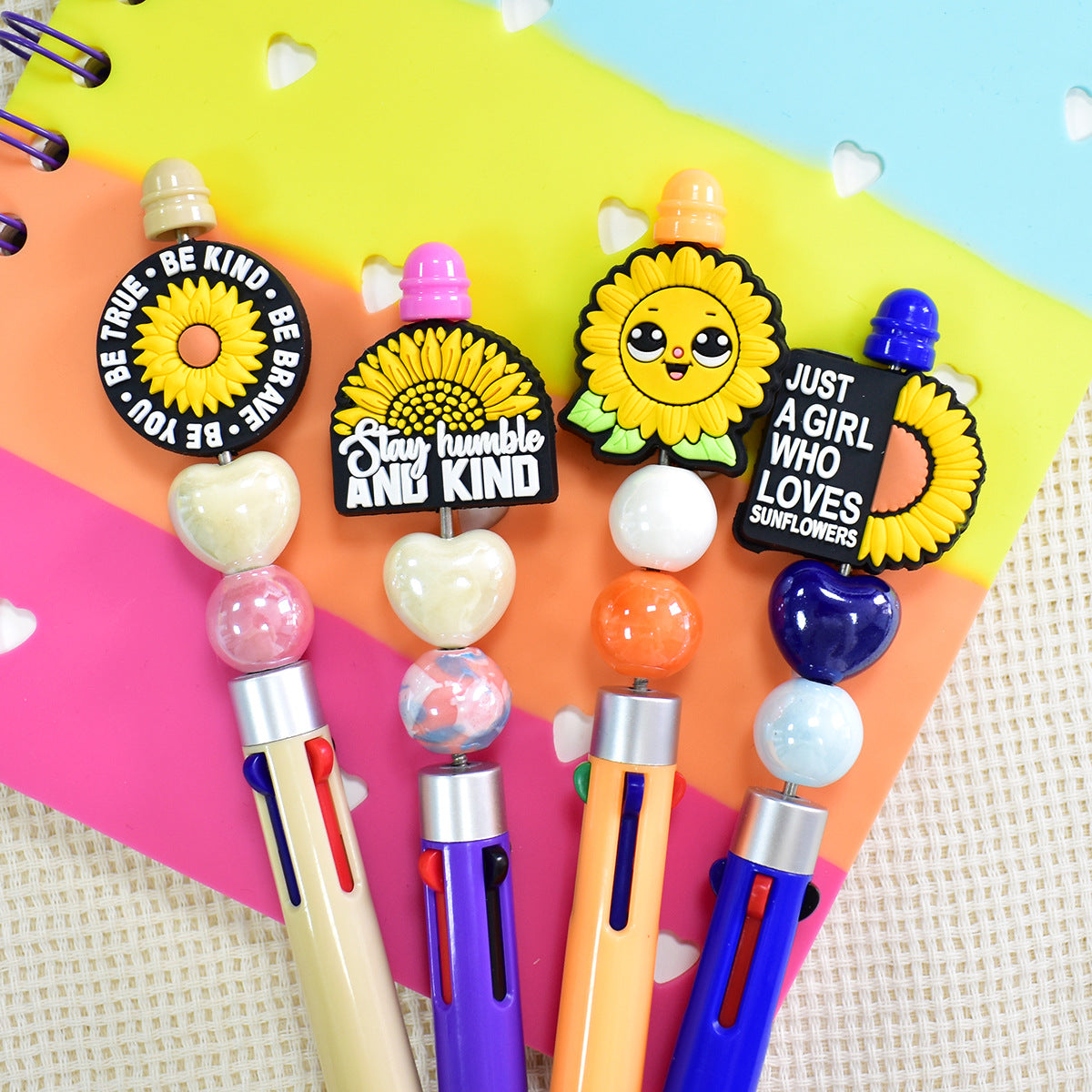 Sunflower Flower Patch Silicone Focus Beads Silicone Focus Beads