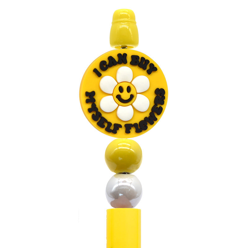Cute Flower Handmade Beaded Silicone Focal Beads