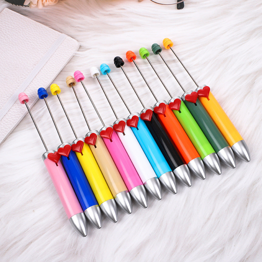 Heart-shaped Seven-color Beaded Pen