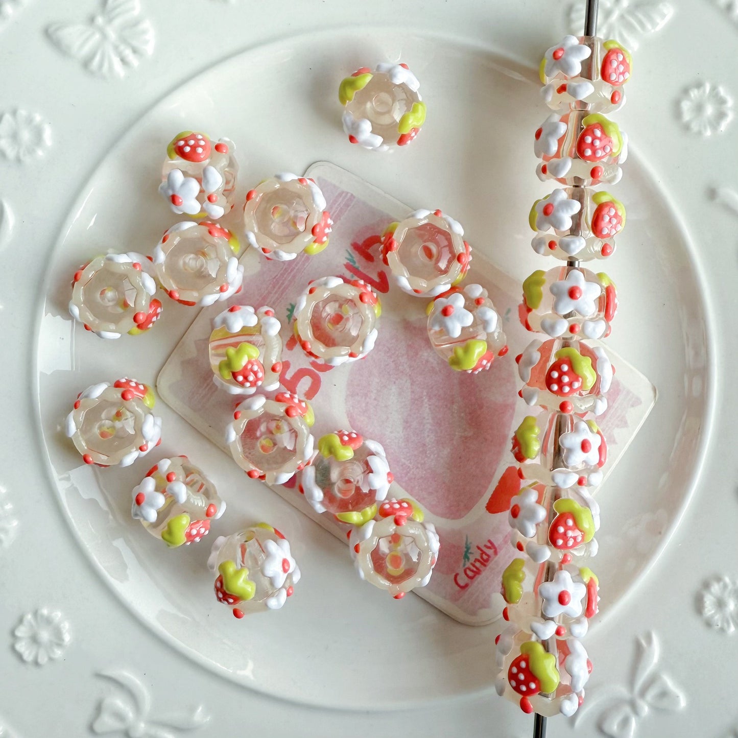 beadable beads Colorful acrylic luminous contact beads for DIY jewelry