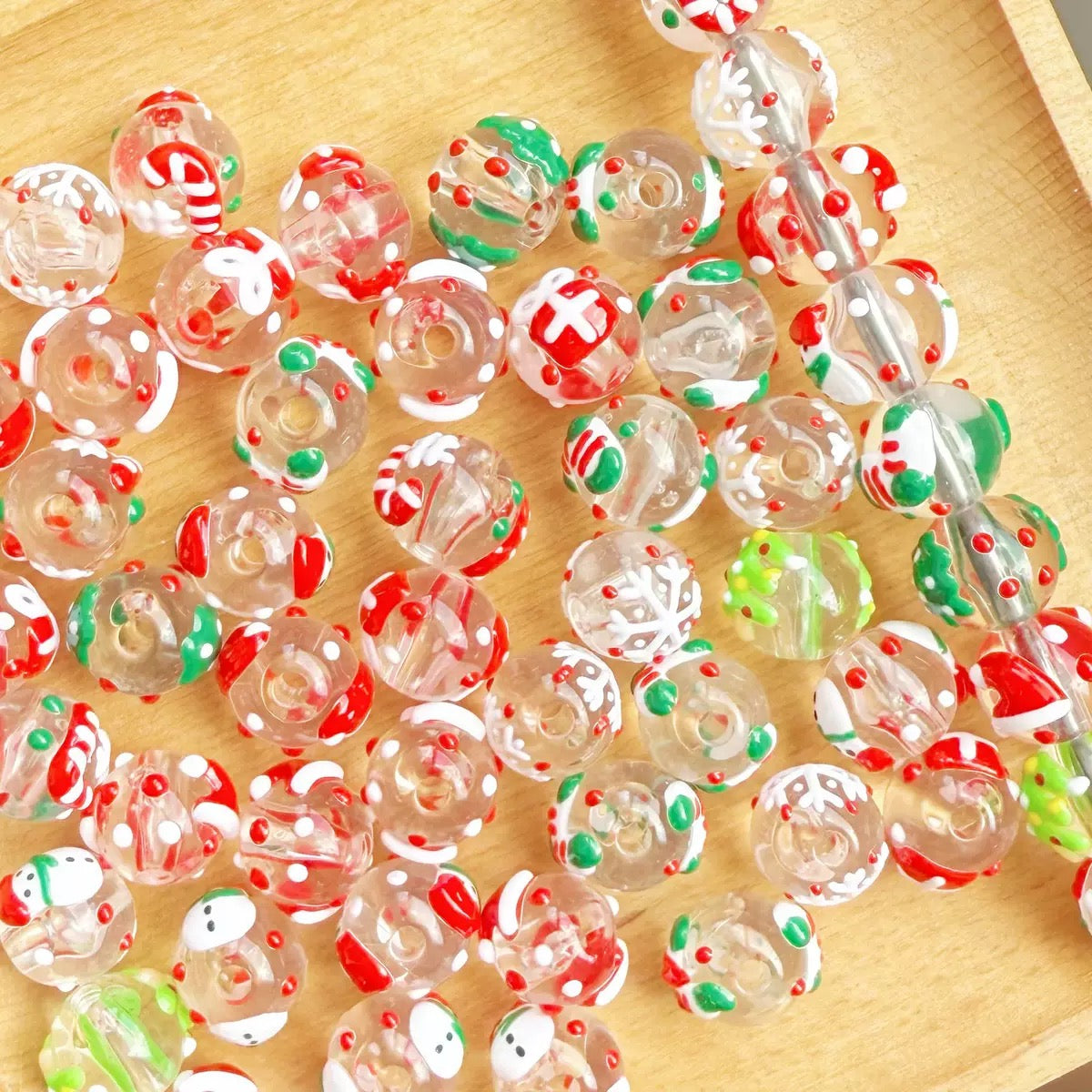 アクリル素材 2025 クリスマスシリーズ 透明ルースビーズ
