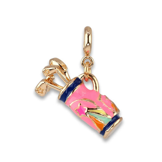 Pink baseball tube charm
