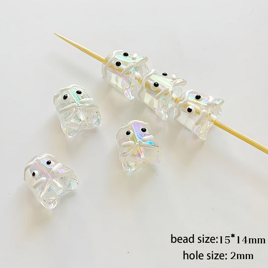 Halloween Series Cute ghost acrylic hand-painted beadable beads