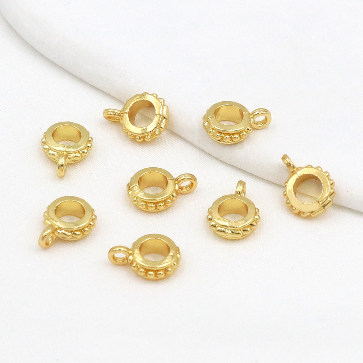 Gold & Silver Metal Bail Beads Alloy for Hanging Charms and Pendants