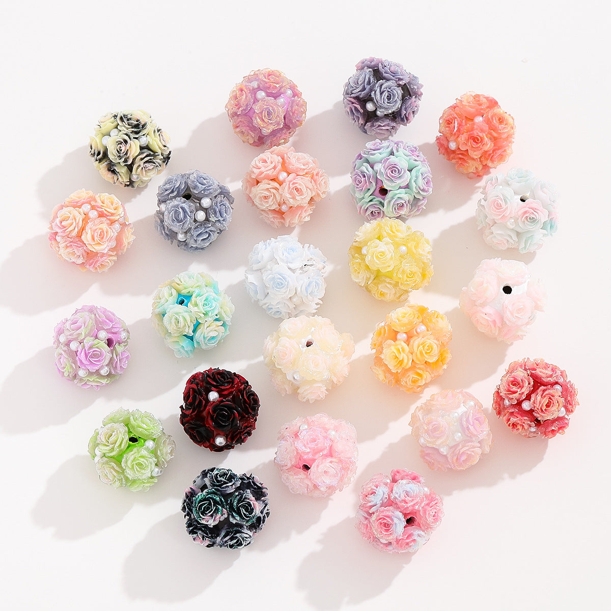 Gradient Pearl Flower Ball Fancy Beads