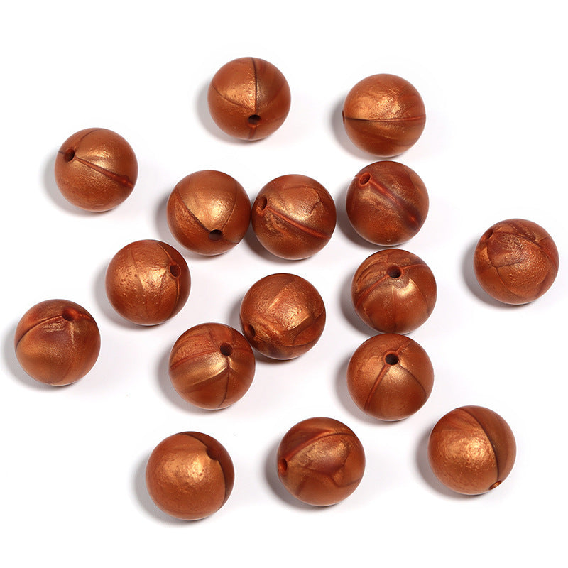 15mm environmentally friendly silicone round beads, multi-color straight hole beads