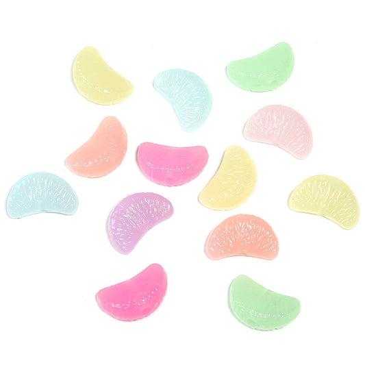 Acrylic straight hole colored orange beads imitation fruit beads