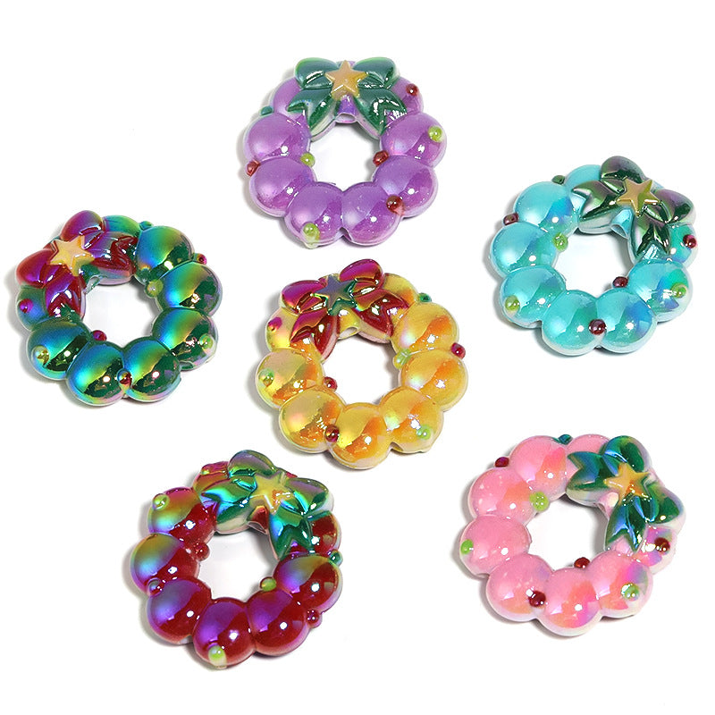 39mm Acrylic Christmas Star Bow Wreath Bead String Beads
