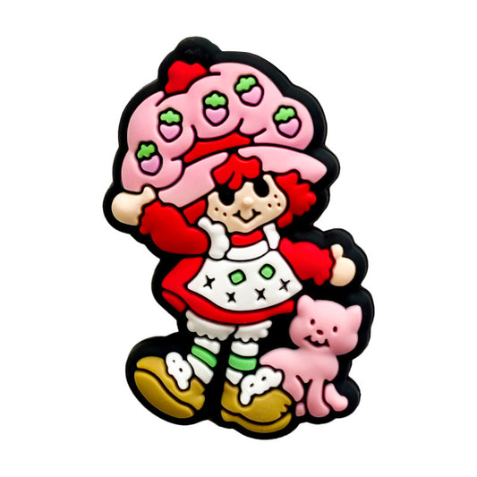 10 pcs Strawberry girl silicone focal beads