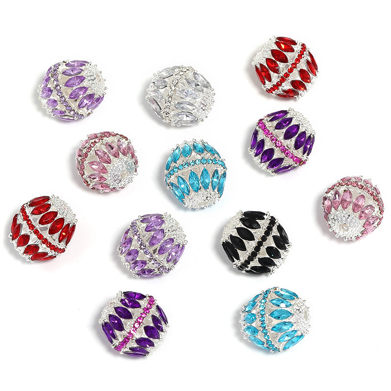 5 Pcs Alloy Hollow Drill Ball Fancy Beads