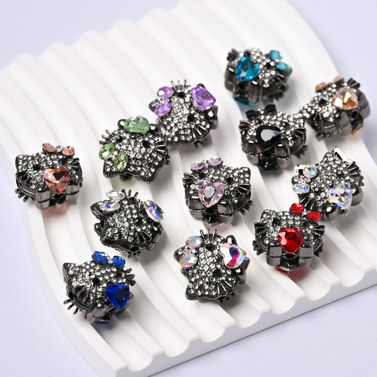 5 pcs Kitty Cat Bead with Straight Hole Fancy Beads