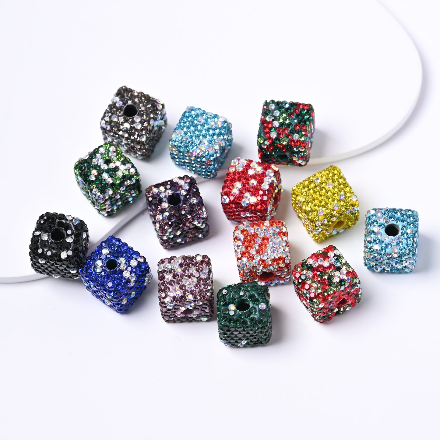 Cube AB Color Clay Beads