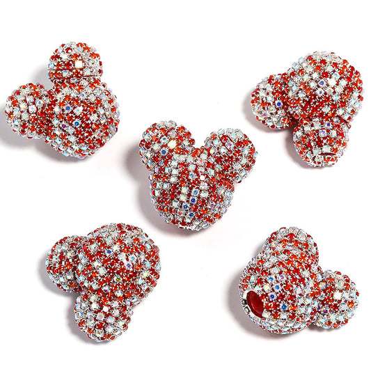 5 pcs Colorful Mickey Head Rhinestone Fancy beads
