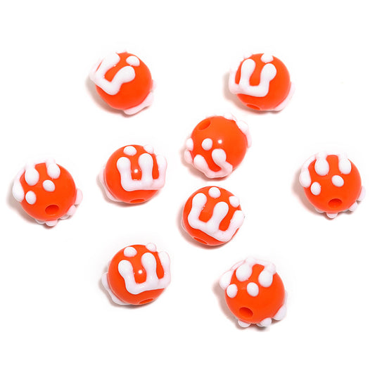 Acrylic Solid Color Painted Round Beads 16MM Straight Hole String Beads